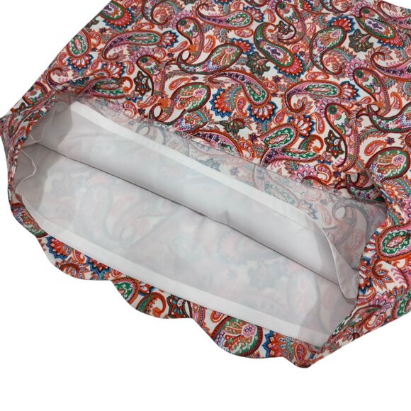 Talbots Womens Paisley Print A-Line Skirt Size 10 Multicolor Scalloped Hem Lined - Picture 8 of 9